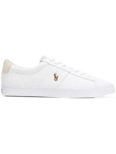 Polo Ralph Lauren Longwood Logo-print Leather Low-top Trainers In White