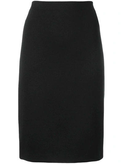 Emporio Armani Slightly Stretch Short Skirt In Black