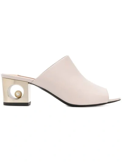 Coliac 60mm Stacy Leather Mules In Neutrals