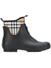Burberry Vintage Check Rain Boots - Black In Black