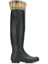 BURBERRY BURBERRY VINTAGE CHECK KNEE-HIGH BOOTS - BLACK