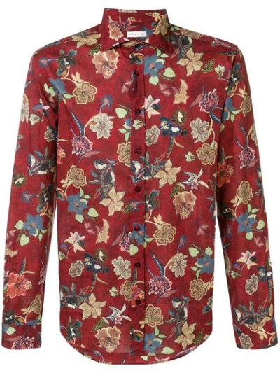 Etro Flower Print Shirt In Red