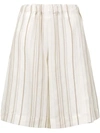 JIL SANDER STRIPED WIDE LEG SHORTS