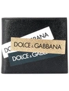 DOLCE & GABBANA DOLCE & GABBANA LOGO TAPE BIFOLD WALLET - BLACK