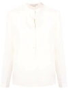 Stella Mccartney White Band Collar Blouse In White
