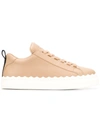 Chloé Lauren Low-top Leather Sneakers In Neutrals
