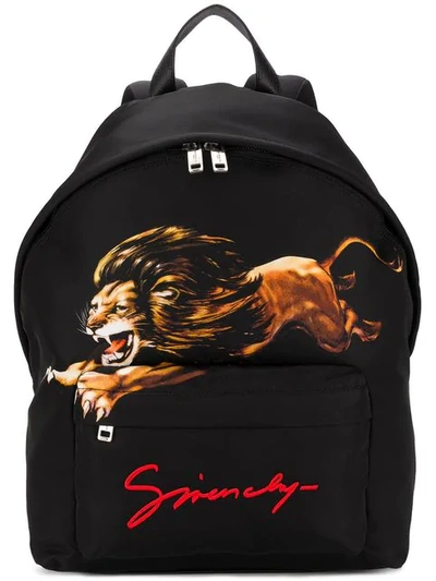 Givenchy Printed And Logo-embroidered Shell Backpack In Black