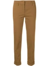 ASPESI ASPESI SLIM CROPPED TROUSERS - 棕色