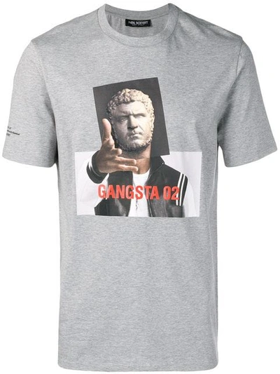 Neil Barrett Gangsta Printed Stretch-cotton T-shirt In Grey