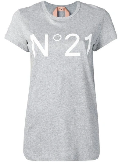 N°21 Nº21 Logo印花t恤 - 灰色 In Grey