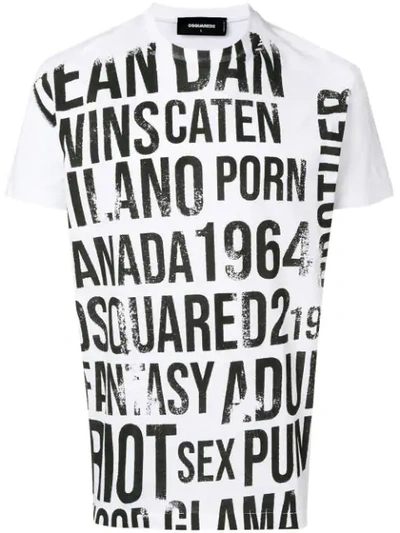 Dsquared2 Acid Glam Punk T-shirt - 白色 In Black&white