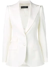 DOLCE & GABBANA DOLCE & GABBANA STITCHING DETAILS FITTED BLAZER - WHITE