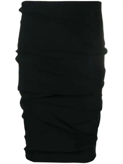 Tom Ford Gathered Pencil Skirt - 黑色 In Black