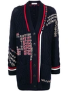 VALENTINO VALENTINO LOGO EMBROIDERED CARDIGAN - 蓝色