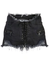 Ben Taverniti Unravel Project Unravel Black Denim Full Zip Shorts In Black