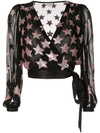 TEMPERLEY LONDON SEQUIN EMBROIDERED STAR BLOUSE