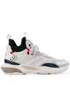 Valentino Bounce Suede-trimmed Leather, Mesh And Neoprene Sneakers In White