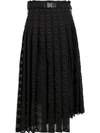 FENDI FENDI LACE PLEATED SKIRT - 黑色