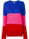 MONCLER MONCLER STRIPED KNIT JUMPER - RED