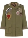 DOLCE & GABBANA DOLCE & GABBANA D.G. QUEEN BADGE JACKET - GREEN