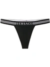 VERSACE VERSACE GREEK KEY THONG - BLACK