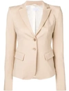 Patrizia Pepe Fitted Notched Lapel Blazer In Beige