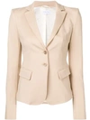 Patrizia Pepe Fitted Notched Lapel Blazer In Neutrals