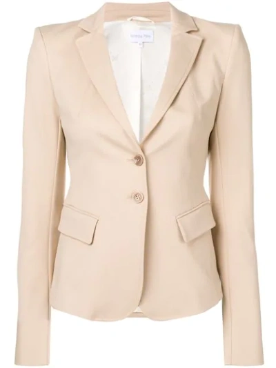 Patrizia Pepe Fitted Notched Lapel Blazer In Beige