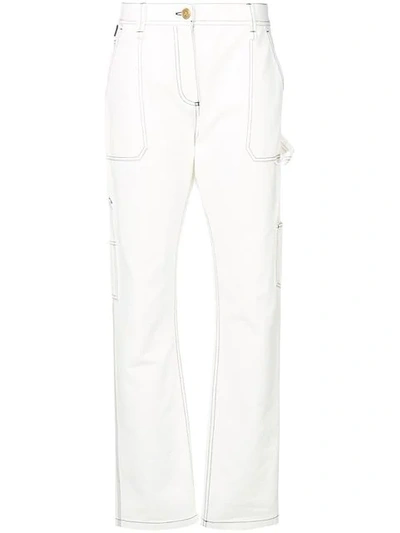 Versace Denim Straight Leg Trouser In White