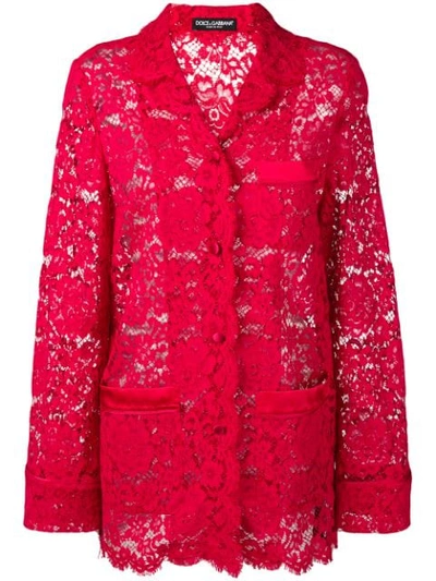 Dolce & Gabbana Lace Jacket In Red