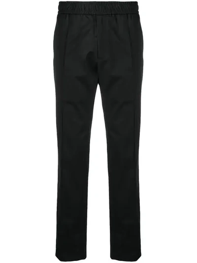 Versace Straight-leg Track Trousers In Black