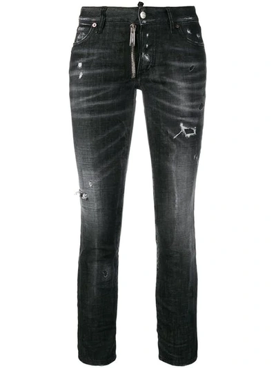 Dsquared2 Runway Cropped Jeans - 黑色 In Black