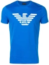 EMPORIO ARMANI EMPORIO ARMANI LOGO T恤 - 蓝色