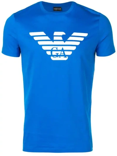 Emporio Armani Logo T恤 - 蓝色 In Blue