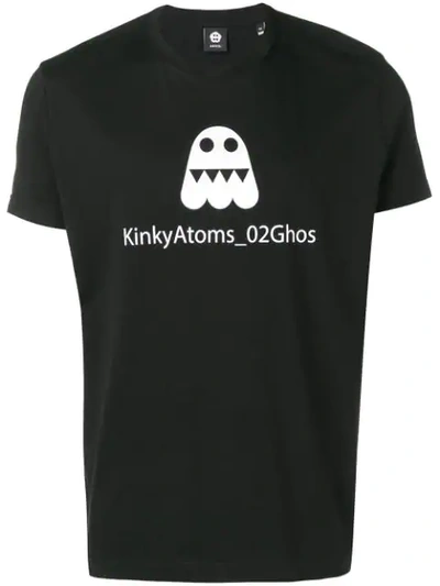 Aspesi Kinky Atoms Ghost Cotton T-shirt In Black