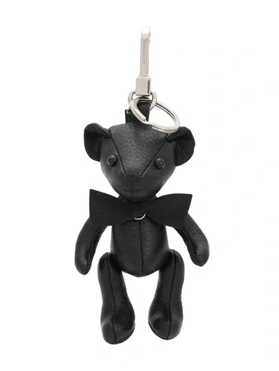 Burberry Thomas Solid Leather Bear Charm In Black