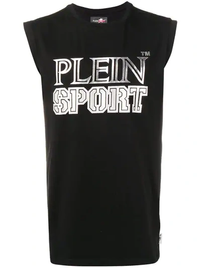 Plein Sport Logo印花坦克背心 - 黑色 In Black