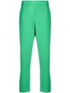 P.a.r.o.s.h Cropped Mid-rise Trousers In Green