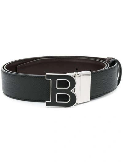 Bally Mens Black Logo Buckle Belt