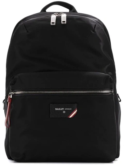 Bally Logo-patch Backpack In Black