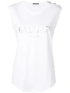 BALMAIN SLEEVELESS LOGO T-SHIRT