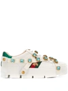 GUCCI CRYSTAL EMBELLISHED BEE trainers