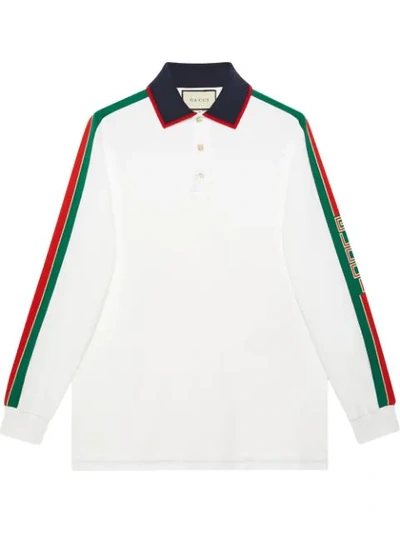 Gucci Cotton Polo With  Stripe White - 白色 In White