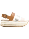 Hogan Panelled Platform Sandals In Brown