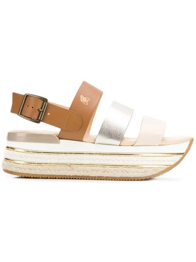 HOGAN PANELLED PLATFORM SANDALS