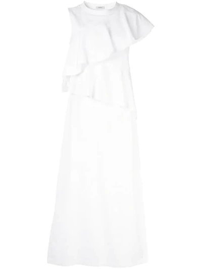 Goen J Goen.j Ruffle-trimmed Midi Dress - 白色 In White