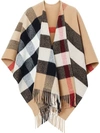 BURBERRY CHECK WOOL CASHMERE CAPE