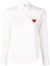 COMME DES GARÇONS PLAY COMME DES GARÇONS PLAY EMBROIDERED HEART SHIRT - 白色