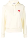Comme Des Garçons Play Classic-style Hoodie Sweatshirts White In Yellow
