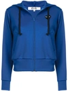 Comme Des Garçons Play Heart Logo-patch Track Jacket In Blue